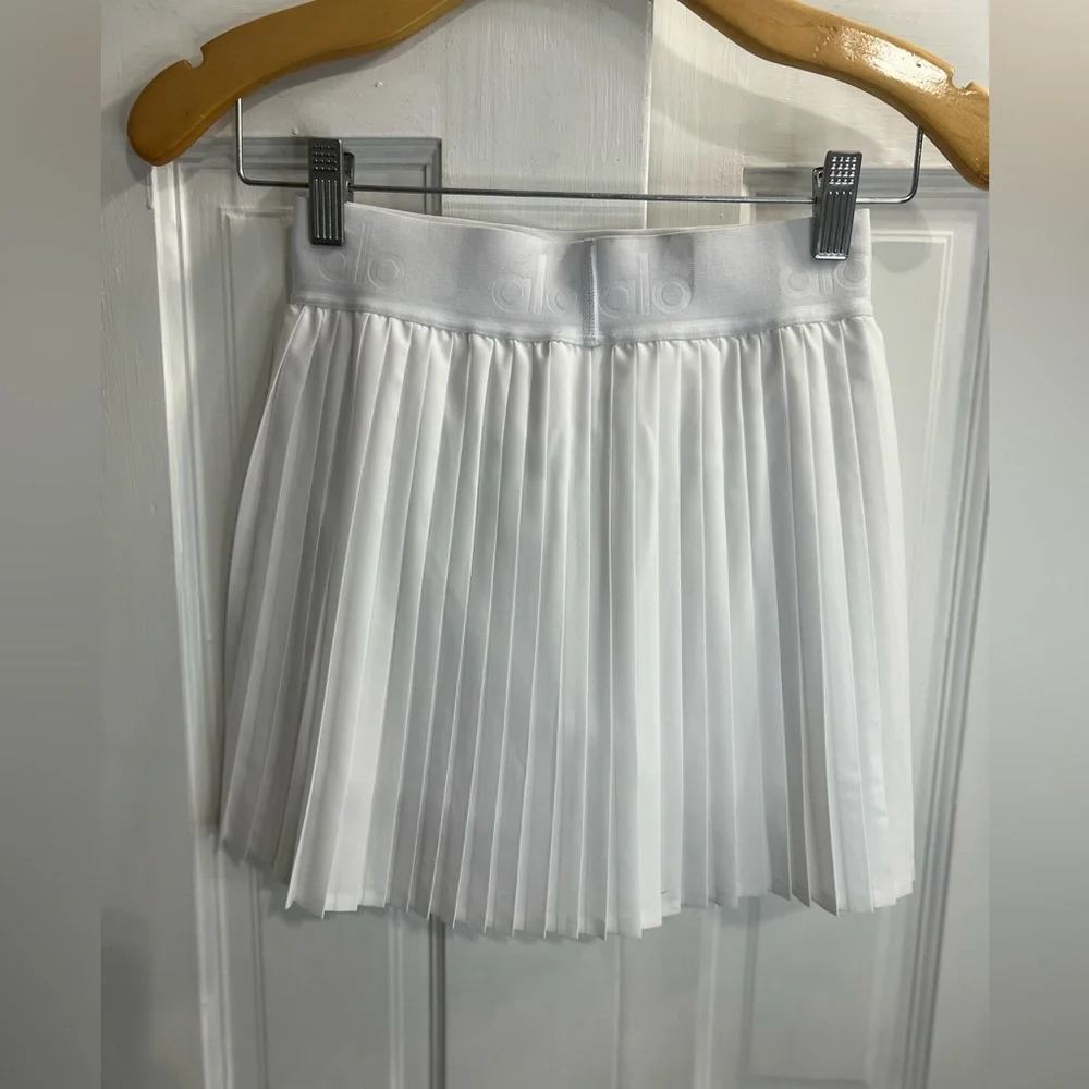 🆕Alo🎱 Aces Tennis Skirt Core: White Sz XXS